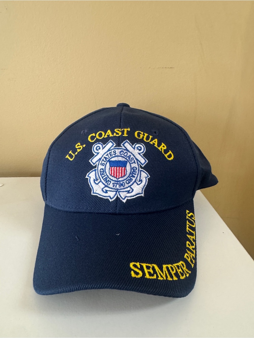 U.S. Coast Guard Embroidered Hat - Navy with Yellow Accents
